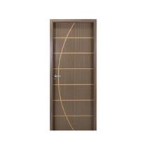 Kit Porta de Madeira Decorada 215x74cm com Batente de MDF Ultra 12cm Neblina MGM