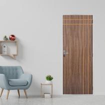 Kit Porta de Madeira Decorada 215x75cm com Batente de Aço 06cm Mantiqueira MGM Abertura Direita Marrom/Carvalho Quebec Kit Porta de Madeira Decorada 215x75cm com Batente de Aço 06cm Mantiqueira MGM Abertura Direita Marrom/Carvalho Quebec