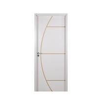 Kit Porta de Madeira Decorada 215x84cm com Batente de Mdf Ultra 10cm Gaúcha Mgm Abertura Direita