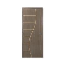 Kit Porta de Madeira Decorada 215x84cm com Batente de MDF Ultra 12cm Cantareira MGM