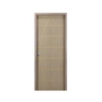 Kit Porta de Madeira Decorada 215x84cm com Batente de MDF Ultra 12cm Neblina MGM