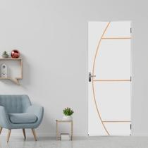 Kit Porta de Madeira Decorada 215x85cm com Batente de Aço 06cm Gaúcha Mgm Abertura Esquerda Kit Porta de Madeira Decorada 215x85cm com Batente de Aço 06cm Gaúcha Mgm Abertura Esquerda