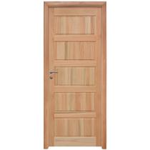 Kit Porta de Madeira Eucalipto Rondosul P06 Externa, Abertura à Direita 213x85 cm