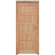 Kit Porta de Madeira Eucalipto Rondosul P06 Externa, Abertura à Esquerda 213x85 cm