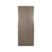 Kit Porta de Madeira Lisa 212x85cm com Batente de Alumínio 3,6cm Ecomadeiral MGM Abertura Direita Marrom/Carvalho Quebec