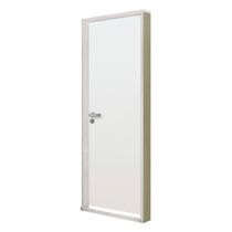 Kit Porta de Madeira Lisa 212x85cm com Batente de Alumínio 3,6cm Ecomadeiral Mgm Abertura Esquerda
