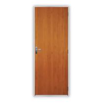 Kit Porta de Madeira Lisa 215x65cm com Batente de Aço 12cm Açomad Mgm Abertura Esquerda