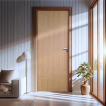 Kit Porta de Madeira Lisa Angelim 210x82cm Batente 16cm Uniportas Abertura Direita