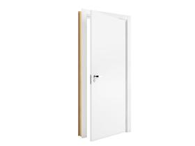 Kit porta de madeira lisa esquerda Primer Vert 210X72cm com betente 9,5cm montada com fechadura Adami