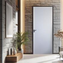 Kit Porta de Madeira Lisa Primer 210x92cm Batente 7,5cm Uniportas Kit Porta de Madeira Lisa Primer 210x92cm Batente 7,5cm Uniportas