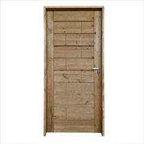 Kit Porta de Madeira Maciça 215x97cm Batente 14cm Ekos Abertura Direita Branco Uniportas