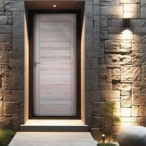 Kit Porta de Madeira Maciça 3b Eucalipto 210x82cm Batente 14cm Abertura Direita
