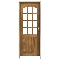 Kit Porta de Madeira Maciça Meia Almofada Rodam Itaúba - 2.10 (A) X 0.82 (L) - Lado Esquerdo