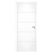 Kit Porta de Madeira Pinhal 10 a 15 cm, Abertura à Esquerda, Branca, 214 x 95 cm