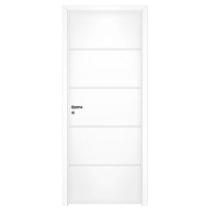 Kit Porta de Madeira Pinhal 15 a 20 cm, Abertura à Direita, Branca, 214 x 75 cm
