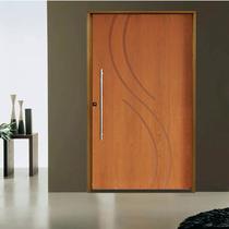 Kit Porta de Madeira Pivotante 210x102cm Batente 14cm Fechadura 803 Rolete Externa Concept 9 Hale Esquadrias