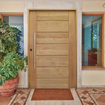 Kit Porta de Madeira Pivotante 210x110cm Batente 14Cm Fechadura 803 Rolete 3B Hale Esquadrias