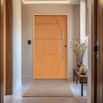 Kit Porta de Madeira Pivotante 210x110cm Batente 14cm Fechadura 803 Rolete Externa Belissima 6 Hale Esquadrias