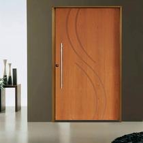 Kit Porta de Madeira Pivotante 210x110cm Batente 14cm Fechadura 803 Rolete Externa Concept 9 Hale Esquadrias