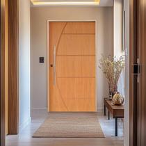 Kit Porta de Madeira Pivotante 210x140cm Batente 14cm Fechadura 803 Rolete Externa Belissima 6 Hale Esquadrias