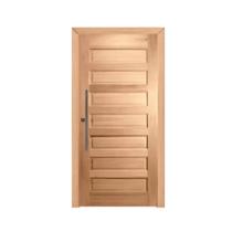 Kit Porta de Madeira Pivotante Frisada 214CMX97CMX12CM PE28 Esel Abertura Direita Marrom Kit Porta de Madeira Pivotante Frisada 214CMX97CMX12CM PE28 Esel Abertura Direita Marrom