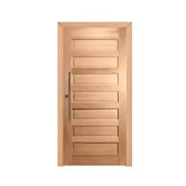 Kit Porta de Madeira Pivotante Frisada 214cmx97cmx12cm Pe28 Esel Abertura Direita