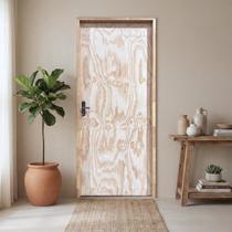 Kit Porta de Madeira Sarrafeada com Batente e Fechadura 210x62cm Lado Direito SOMAD