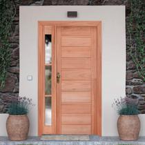 Kit Porta de Madeira Vitrô 110cmx213cmx12cm Pe30 Esel Abertura Direita