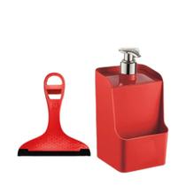Kit Porta Detergente Com Rodinho de Pia Bancada Cozinha