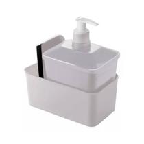 KIT Porta Detergente Dispenser 600ml com Rodinho Pia Cozinha
