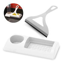 Kit Porta Detergente e Bucha/Esponja + Rodinho Para Pia Preto ou Branco