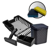 Kit Porta Detergente Escorredor Rodo De Pia Lixeira 5L Esponjas Kit Porta Detergente Escorredor Rodo De Pia Lixeira 5L Esponjas