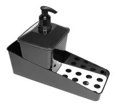 Kit Porta Detergente Esponja E Sabão Para Pia Cozinha Louça