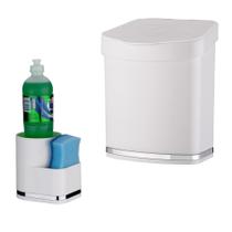 Kit Porta Detergente Lixeira Eleganza Future - Branco