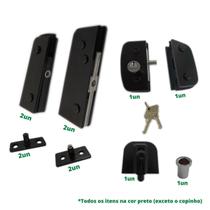 Kit porta dupla pivotante para vidro temperado blindex (Sistema invertido) - Preto Kit porta dupla pivotante para vidro temperado blindex (Sistema invertido) - Preto