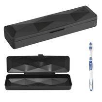 Kit Porta Escova De Dente Estojo Portátil Preto com Escova