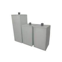 Kit Porta escova dental, Porta Algodão e Porta Cotonetes em vidro com Tampa