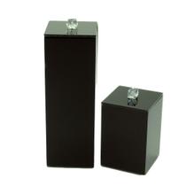 Kit Porta Escova e Porta Algodão Luxo Preto P/ Lavabo Decoração