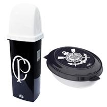 Kit Porta Escova Multiuso com Tampa e Saboneteira do Corinthians Oficial Kit Porta Escova Multiuso com Tampa e Saboneteira do Corinthians Oficial