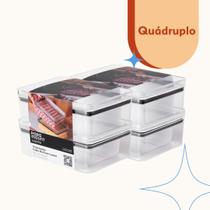 Kit Porta Frios Hermético 770ml Acrílico com Tampa Para Queijo, Presunto e Armazenar Mantimentos Kit Porta Frios Hermético 770ml Acrílico com Tampa Para Queijo, Presunto e Armazenar Mantimentos