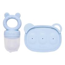 Kit porta frutinhas e forminha de leite em silicone azul - buba