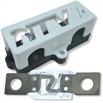 Kit porta fusível mega 3 vias com fusível para som automotivo barramento