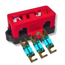 Kit Porta Fusível Mini Faca Midi com 3 Fusíveis 60A Alta Corrente