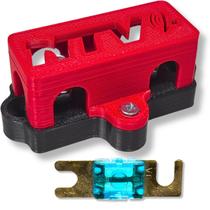 Kit porta fusível mini faca midi com tampa e fusível midi 60 amperes para som automotivo barramento