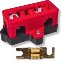 Kit porta fusível mini faca midi com tampa e fusível midi para som automotivo barramento 12 volts