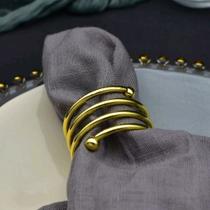 Kit Porta Guardanapo Circulo Dourado 04 Peças Kit Porta Guardanapo Circulo Dourado 04 Peças