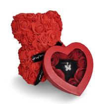 Kit Porta Joias Com Colar E Urso De Rosas Presente Vermelho Kit Porta Joias Com Colar E Urso De Rosas Presente Vermelho