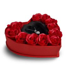 Kit Porta Joias Coração com Colar Pingente Rosas Decorativas Kit Porta Joias Coração com Colar Pingente Rosas Decorativas