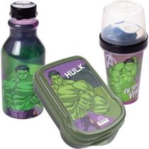 Kit Porta Lanche Shakeira 320ml Hulk Escola Passeio Infantil