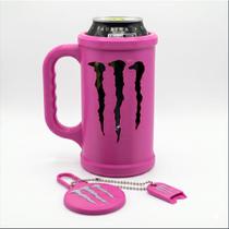 Kit Porta Lata Monster Energy 3 em 1 com Tampa Protetora + Abridor Chaveiro -
